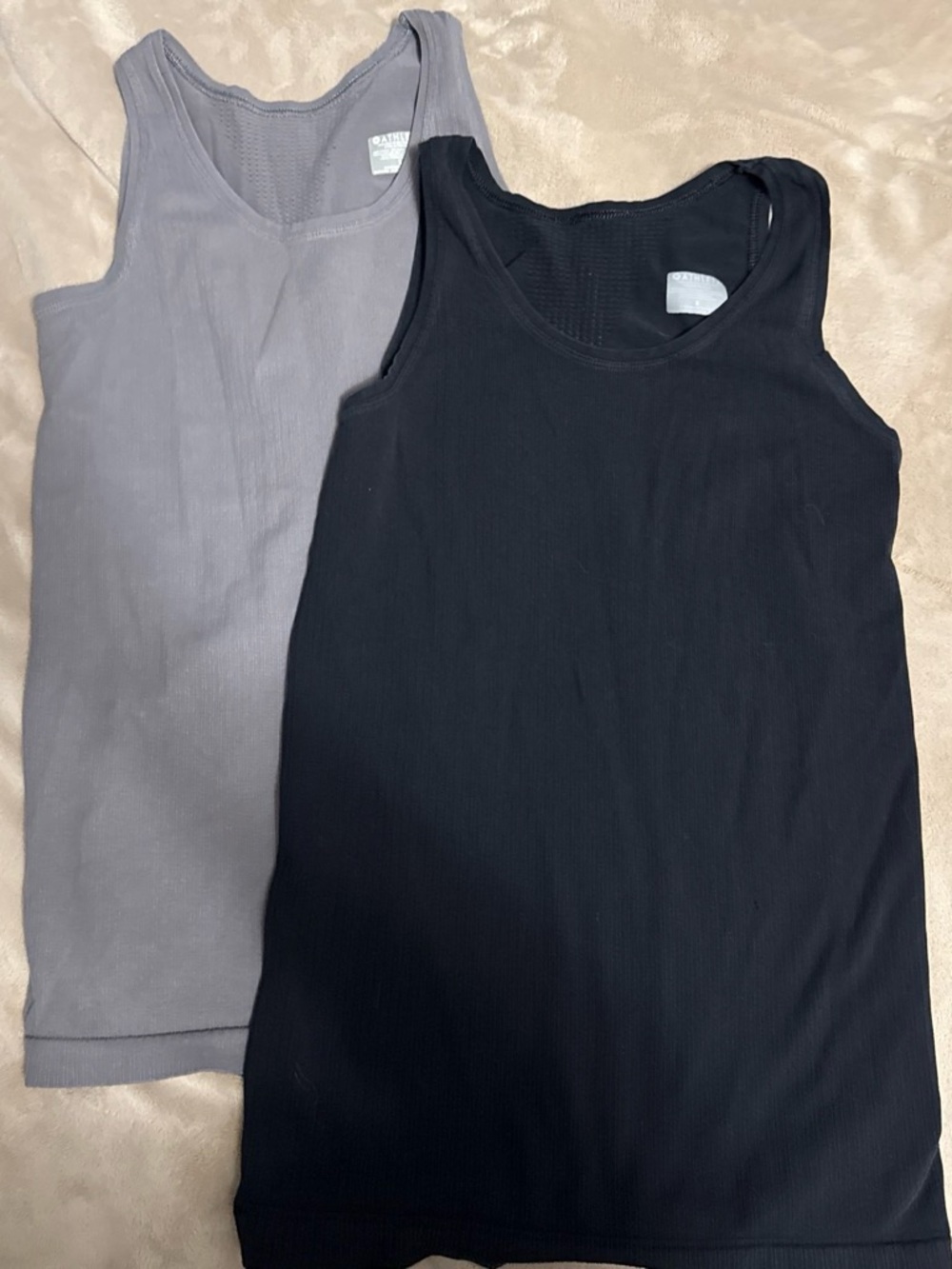 Athleta Ribbed Tank Top Pack - Black & Gray
